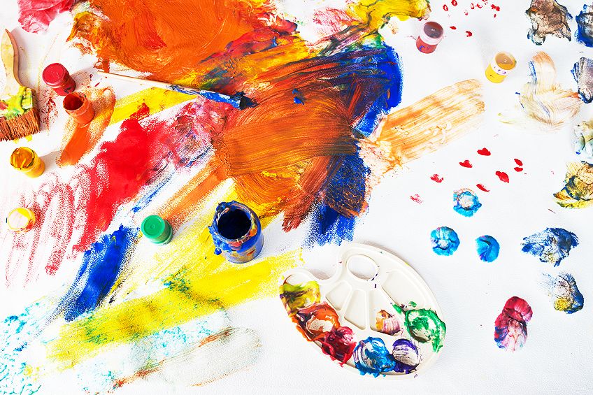Kids Using Non Toxic Acrylic Paint