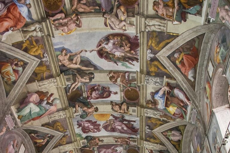 Peinture du plafond de la chapelle Sixtine par Michel-Ange