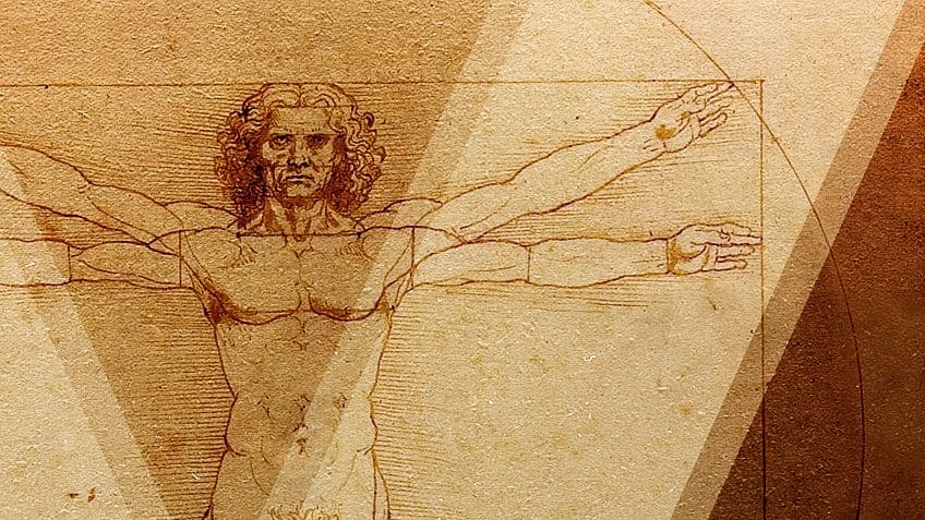 Dessin du physique de l'homme de Vitruve